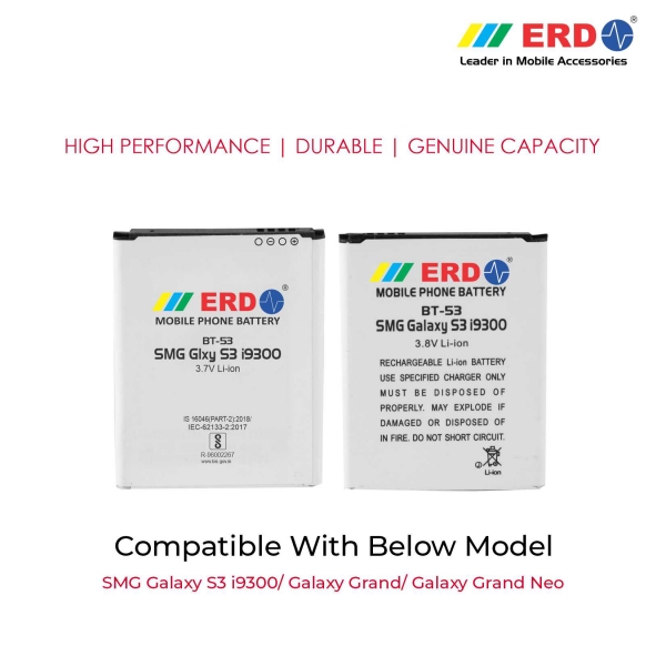 ERD BT-53 LI-ION Mobile Battery Compatible for Samsung i9300 3