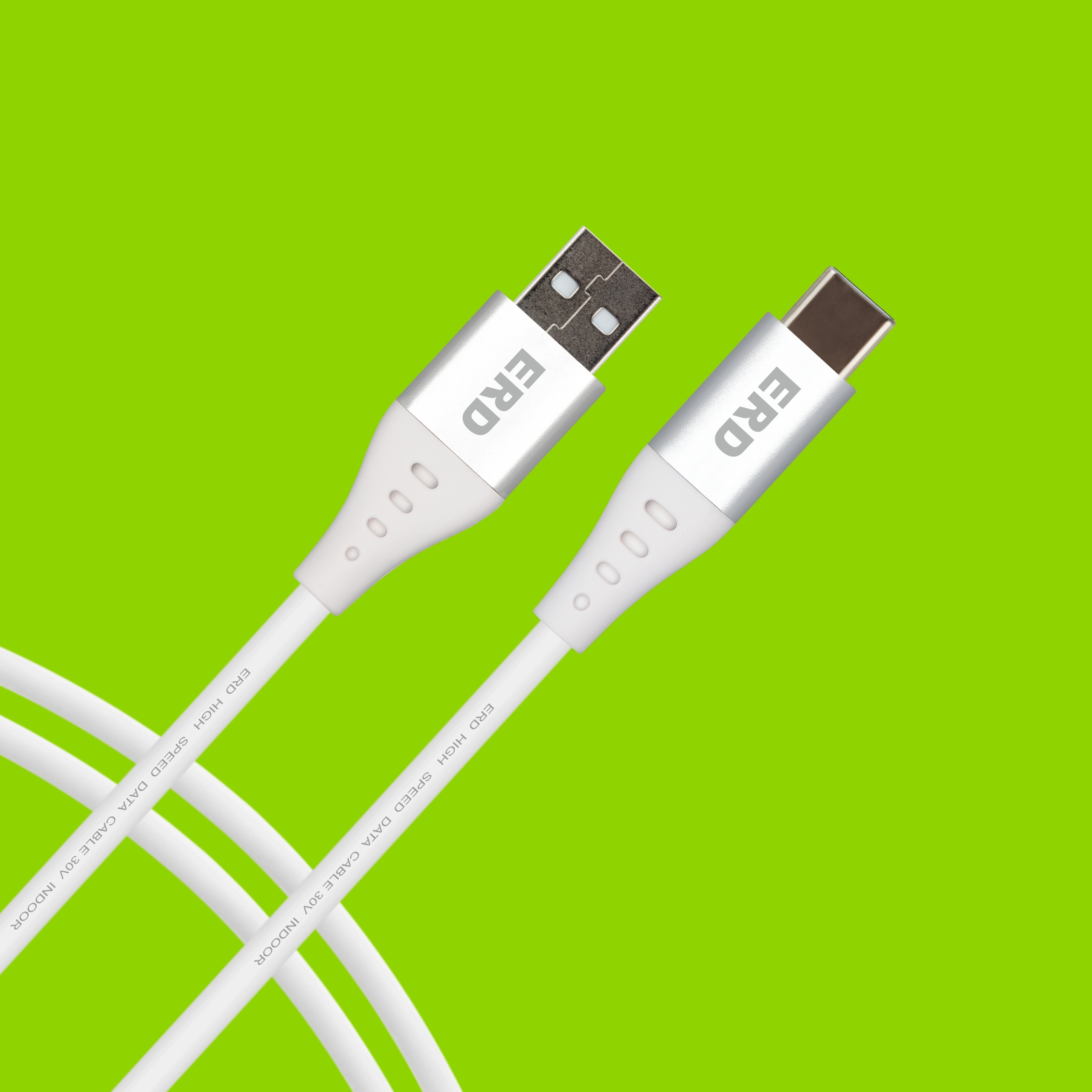 ERD UC-63 Metal Casing USB-C Data Cable (White)