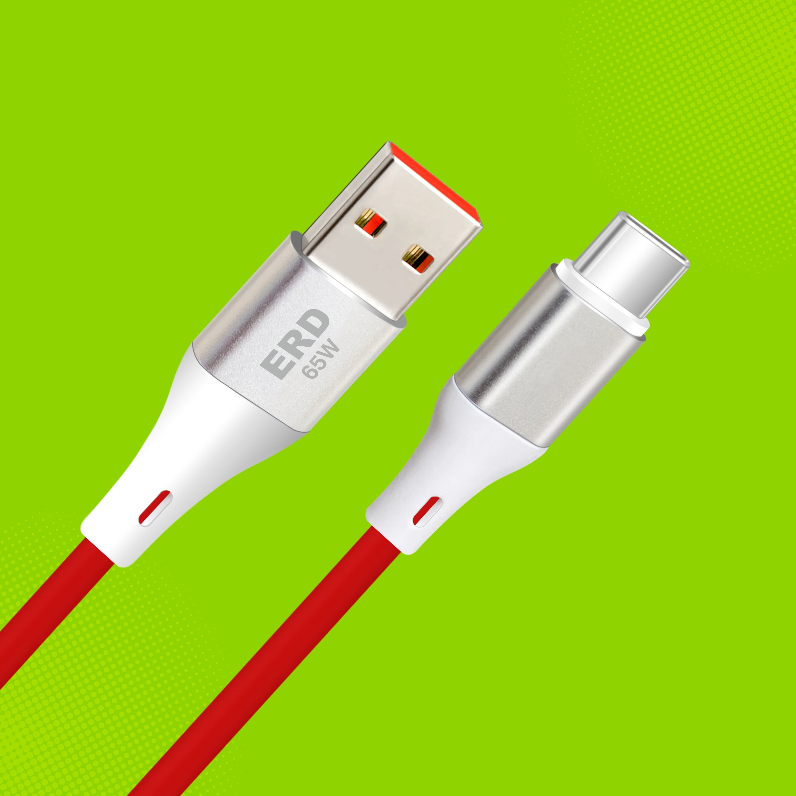 ERD UC-241 Metal Casing USB-C Data Cable, 65Watt (RED)